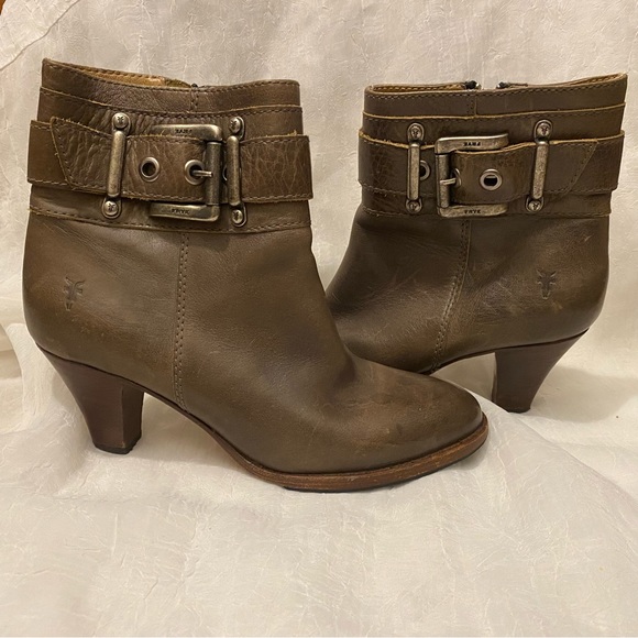 Frye Shoes - Frye Tina Shootie Leather Chunky Buckle Ankle Boots